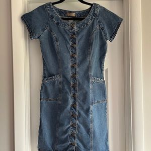 90s Y2K denim dress button down detail : the territory ahead womens small
